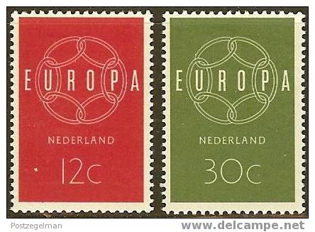 NEDERLAND 1959 OMP Zegel(s) Europa 735-736 #670 Mint Hinged - Unused Stamps