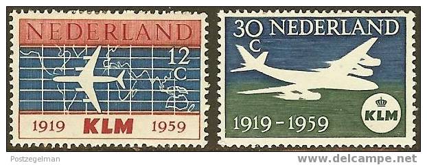 NEDERLAND 1959 OMP Zegel(s) K.L.M. 737-738 #672 - Ongebruikt