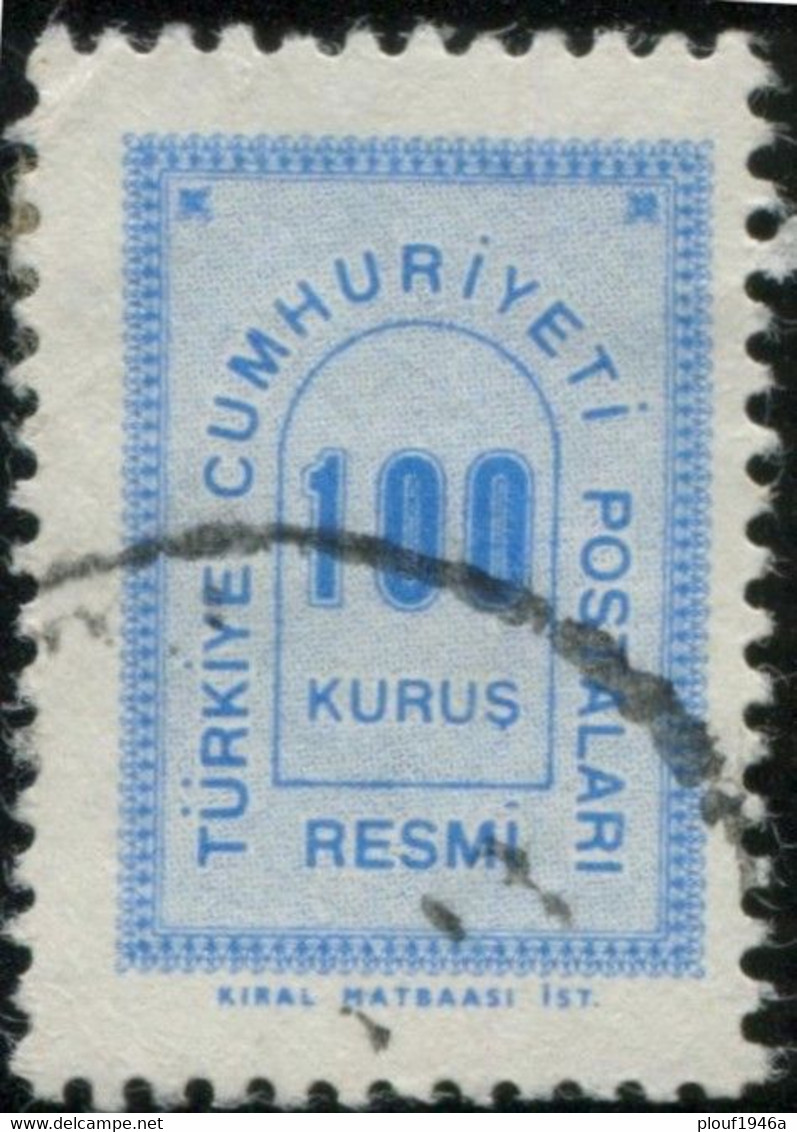 Pays : 489,1 (Turquie : République)  Yvert Et Tellier N° : S   86 (o) - Francobolli Di Servizio