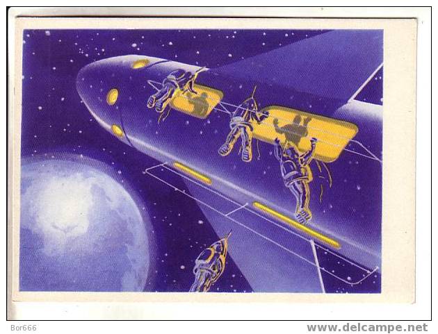 NICE USSR " SPACE " Themes POSTCARD 1962 - SPACE FANTASY " Back To Earth " - Space