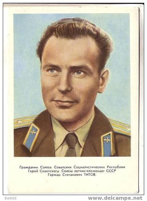 NICE USSR " SPACE " Themes POSTCARD 1961 - Cosmonaut / Spaceman GERMAN TITOV - Space