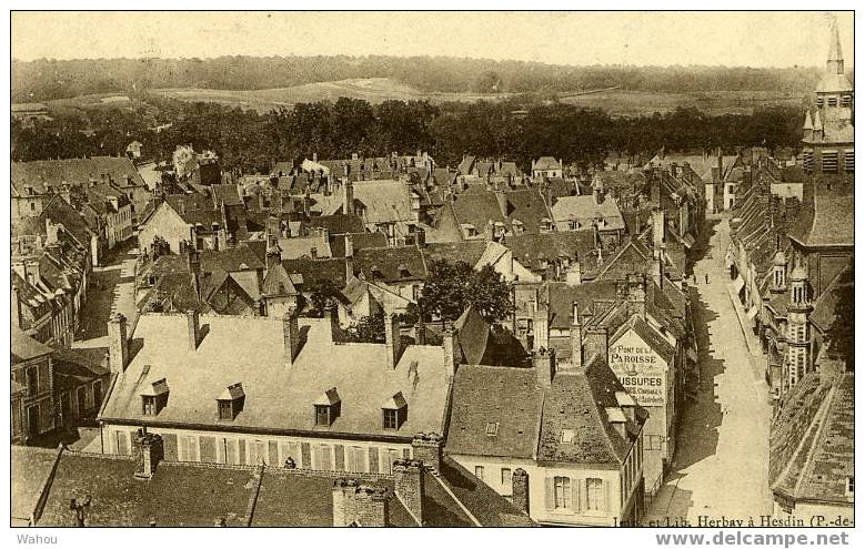 HESDIN    -    Vue Générale    (a Voyagé En 1906, Date Figurant Sur Le Timbre) - Hesdin