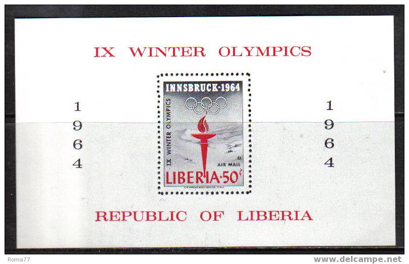 MB281 - LIBERIA , OLIMPIADI INVERNALI 1964 : B.F.   *** - Liberia