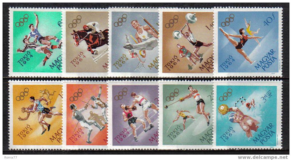 MB300 - UNGHERIA , OLIMPIADI TOKYO 1964 :  N. 1649/1658  *** - Sommer 1964: Tokio