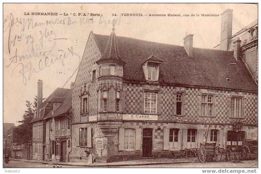 La Normandie - "C.P.A" Paris      14. Verneuil  -  Ancienne Maison, Rue De La Madeleine - Verneuil-sur-Avre