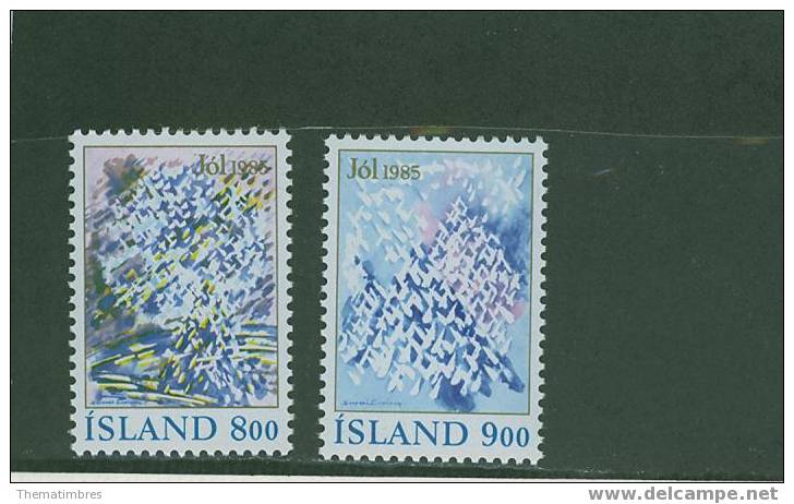 3S0356 Noel Images Hivernales 595 à 596 Islande 1985 Neuf ** - Andere & Zonder Classificatie