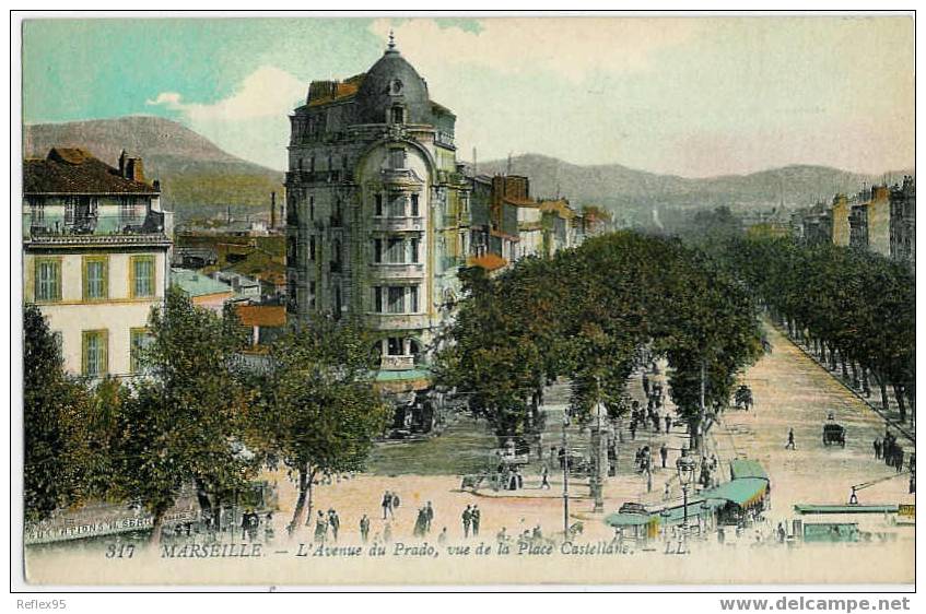 MARSEILLE - L'avenue Du Prado, Vue De La Place Castellane. - Castellane, Prado, Menpenti, Rouet