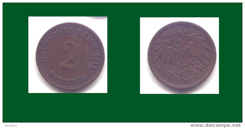 2  PFENNIG 1911 A - 2 Pfennig