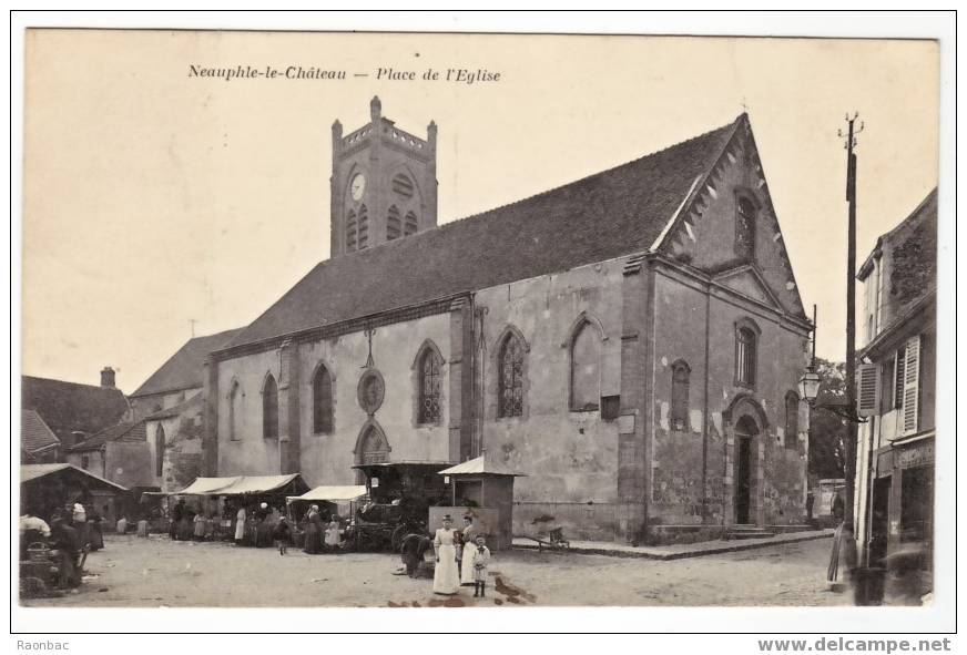 CPA----78--- Neauphle Le Chateau ---EGLISE---MARCHE - Neauphle Le Chateau