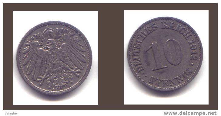 10  PFENNIG 1912 A - 10 Pfennig