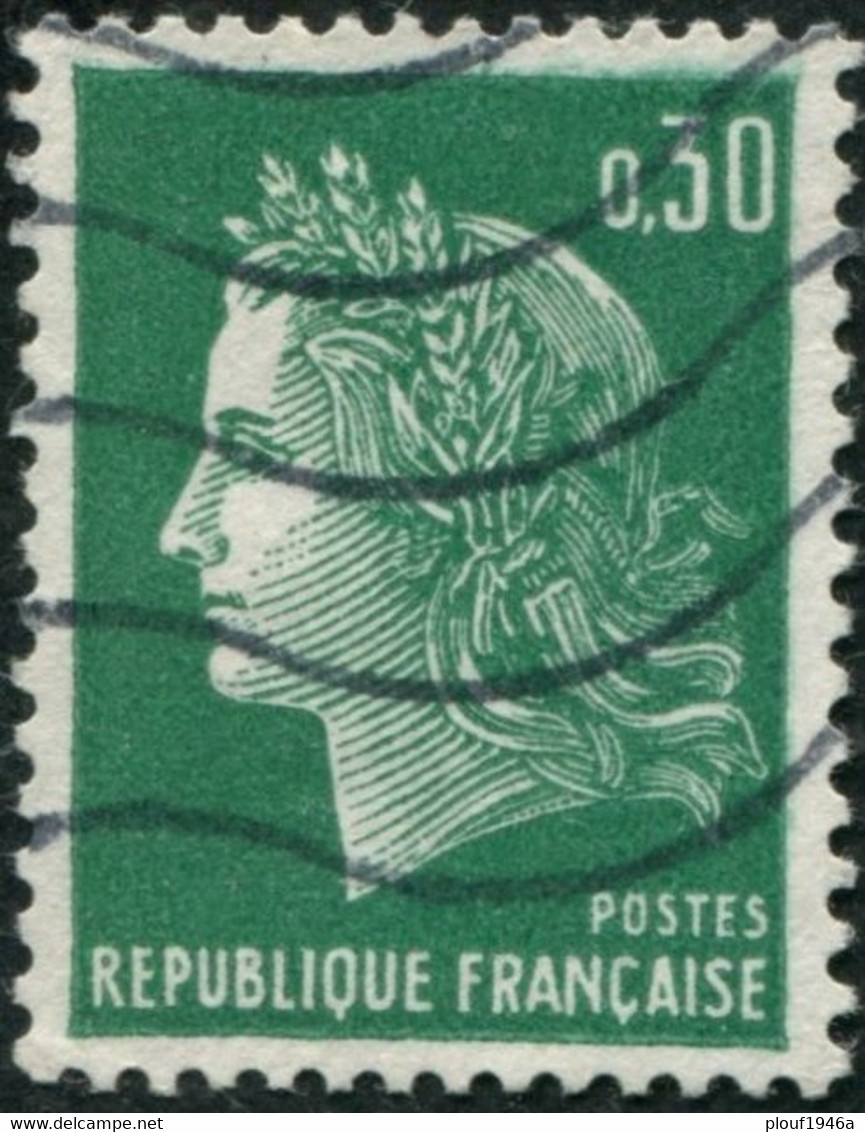 Pays : 189,07 (France : 5e République)  Yvert Et Tellier N° : 1611 (o) Typo - 1967-1970 Marianne Van Cheffer