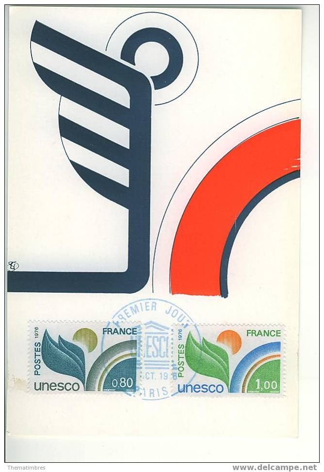 CM0449 Unesco Service 50 à 51 France 1976 FDC Maximum - UNESCO