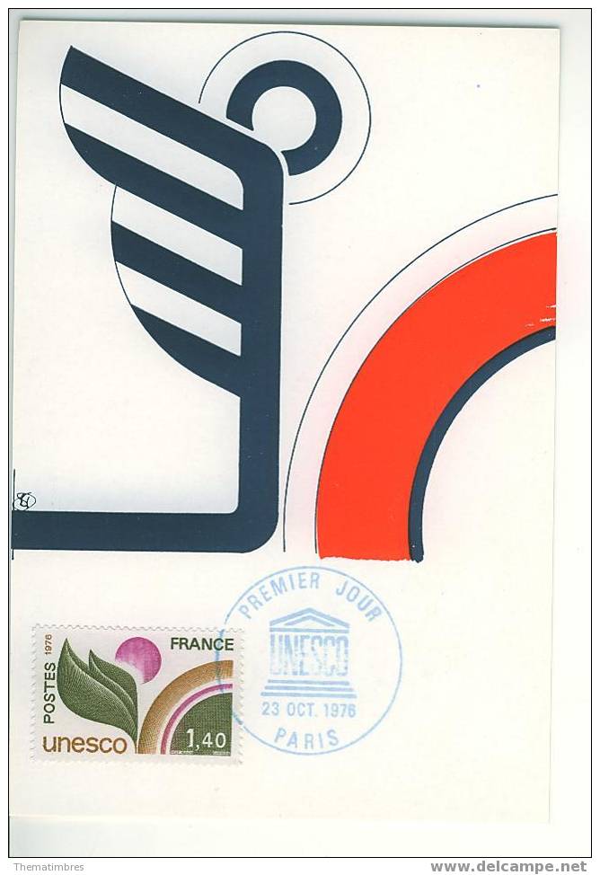 CM0450 Unesco Service 52 France 1976 FDC Maximum - UNESCO