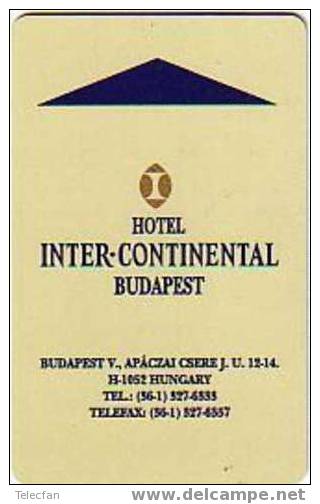 HONGRIE CARTE CLE HOTEL INTERCONTINENTAL BUDAPEST CARTE RARE - Clés D'hôtel