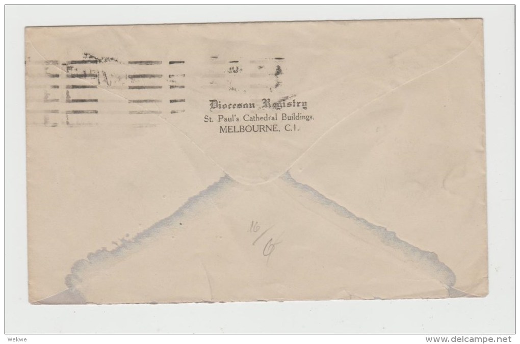 Au012 /  AUSTRALIEN -1936 King George 2P (Retuschiert), Bedarfsbrief-  Nach St. KildaThema Feuer (Prevent Bushfires) - Lettres & Documents