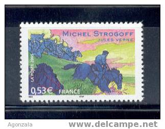 TIMBRE NUVEAU - MICHEL STROGOFF JULES VERNE CHEVAUX FRANCE MNH - Escritores