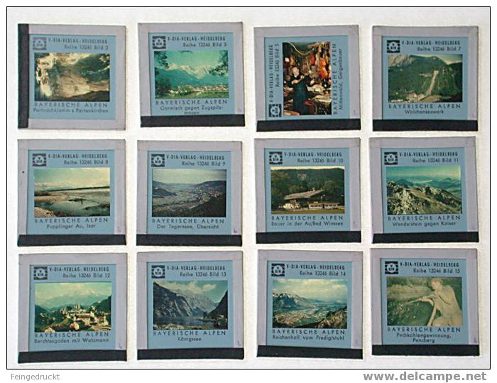 Dia 002 - "Bayerische Alpen" 12 Glasdias - Glasdias