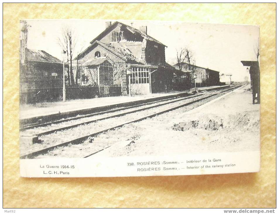 80 ROSIERES INTERIEUR DE LA GARE - Rosieres En Santerre