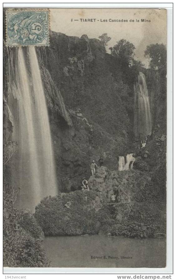 C 1072 - TIARET - Les Cascades De La Mina - Belle CPA De 1908 Animée - - Tiaret