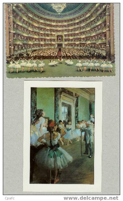 LOT 4 CPM:1 MUSIC HALLCASINO DE PARIS-1 TOULOUSE LAUTREC TABLEAU-THEATRE DE MILAN-DEGAS TABLEAU - Dance