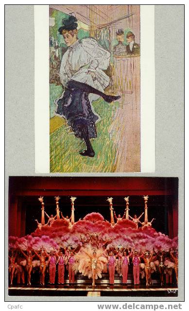 LOT 4 CPM:1 MUSIC HALLCASINO DE PARIS-1 TOULOUSE LAUTREC TABLEAU-THEATRE DE MILAN-DEGAS TABLEAU - Dance