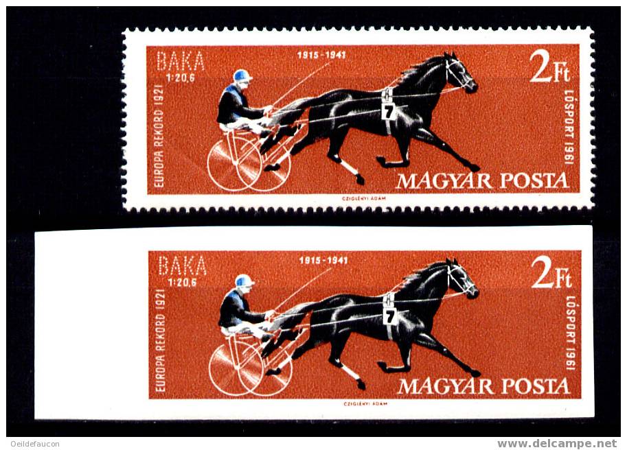 HONGRIE - Yvert- 1464** + 1464** N.D. - Cote 8 € - Horses