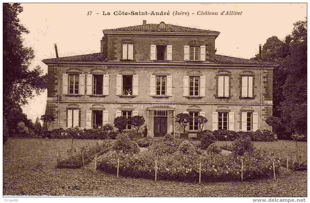 (38) LA COTE SAINT ANDRE      Chateau  D'Allivet**petite Animation Aux Fenétres CPA N°17  Année 1923 Edit BF Paris - La Côte-Saint-André