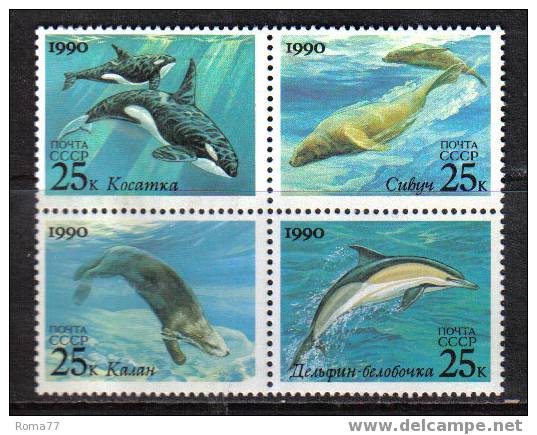 MA68 - RUSSIA , MAMMIFERI : SERIE N. 5791/5794  *** - Dauphins