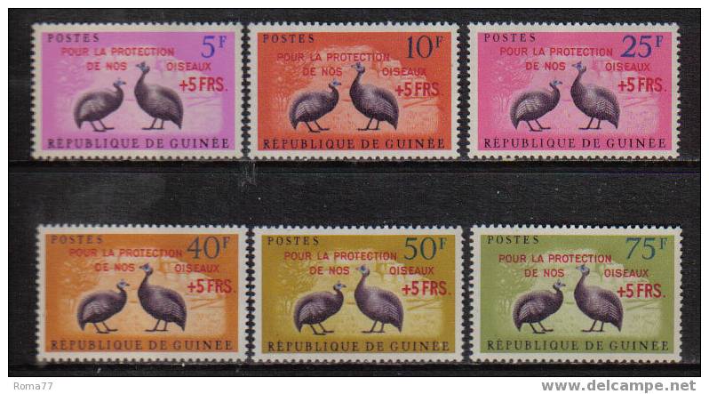 MA108 - GUINEA , UCCELLI : SERIE  N.87/92  *** - Gallinacées & Faisans