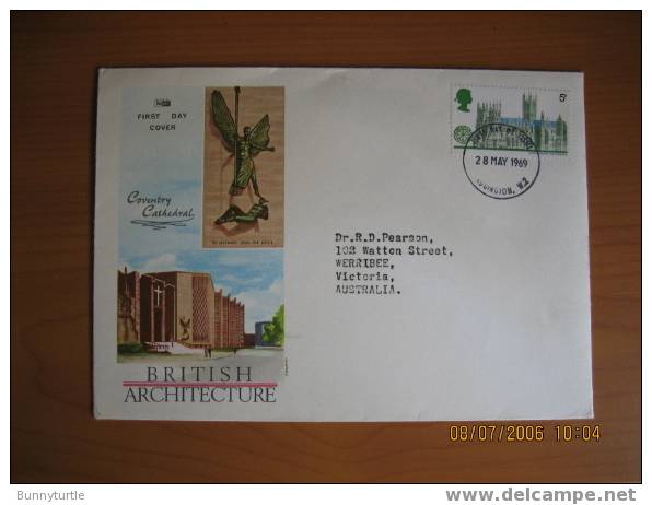 Great Britain 1969 Coventry Cathedral FDC - Zonder Classificatie