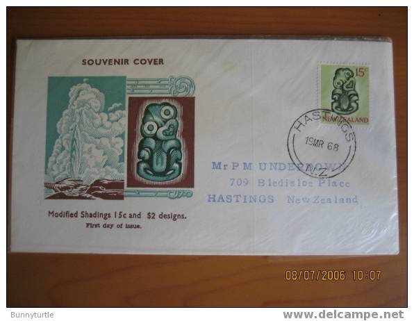 New Zealand 1968 Tiki FDC - Lettres & Documents
