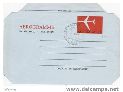 Au047 / AUSTRALIEN -  Aerogramme A 31 Mit Ersttagentwertung 1. Okt. 1968 - Brieven En Documenten