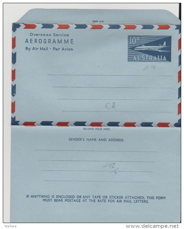 Au056 / AUSTRALIEN -  Aerograme  10d  A14 Ungebraucht ** - Aerogrammi