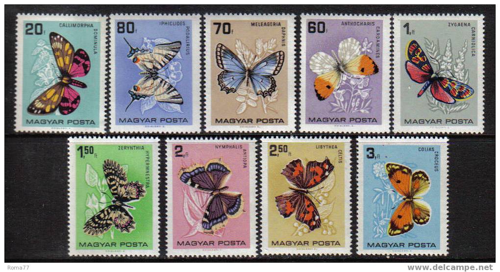 MA162 - UNGHERIA , FARFALLE  : SERIE  N. 1790/98  *** - Unused Stamps