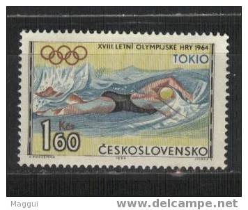 TCHECOSLOVAQUIE    N° 1358 **  Jo 1964   Natation - Schwimmen