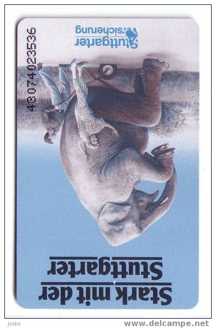Allemagne - Elephant - Elefant - Elefante – Elefants - Elephants - Jungle - Stuttgarter V. - Germany Card S 121 07 93 - S-Series : Tills With Third Part Ads