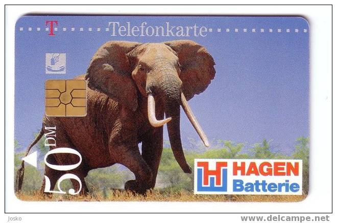 Allemagne - Elephant - Elefant - Elefante – Elefants - Elephants - Jungle - HAGEN B. - Germany Card S 06 03.95 ( 50.DM ) - S-Series: Schalterserie Mit Fremdfirmenreklame