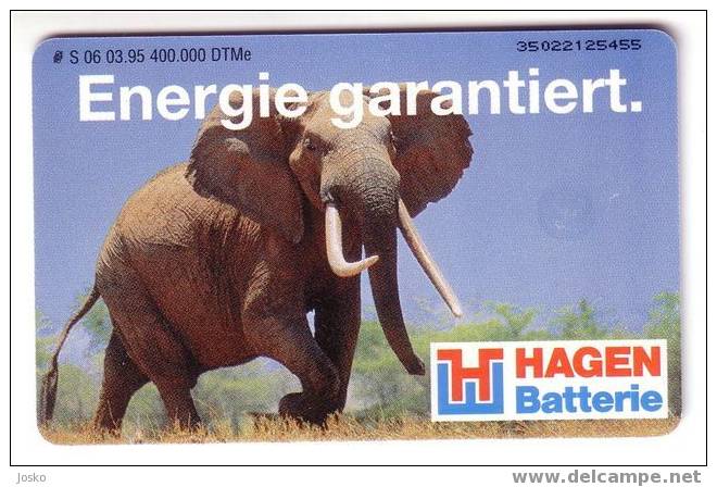 Allemagne - Elephant - Elefant - Elefante – Elefants - Elephants - Jungle - HAGEN B. - Germany Card S 06 03.95 ( 50.DM ) - S-Series : Guichets Publicité De Tiers