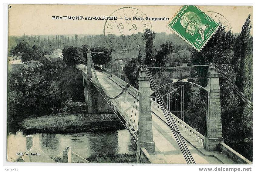 BEAUMONT SUR SARTHE - Le Pont Suspendu. - Beaumont Sur Sarthe