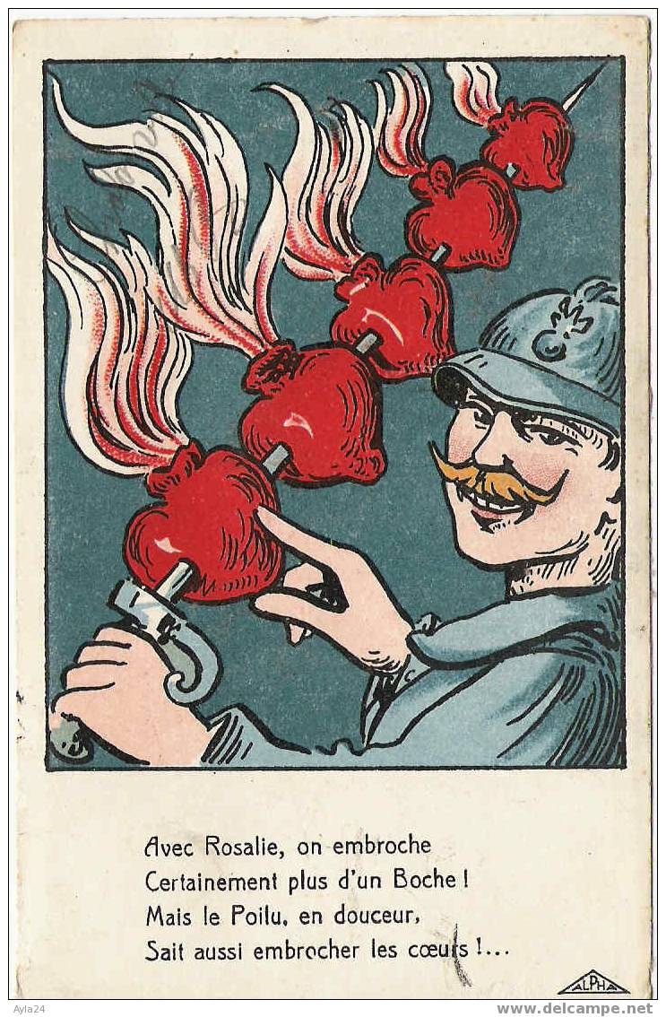 CPA  1917 1918  POILU   COEUR    Poème  Poésie Morale - Humorísticas