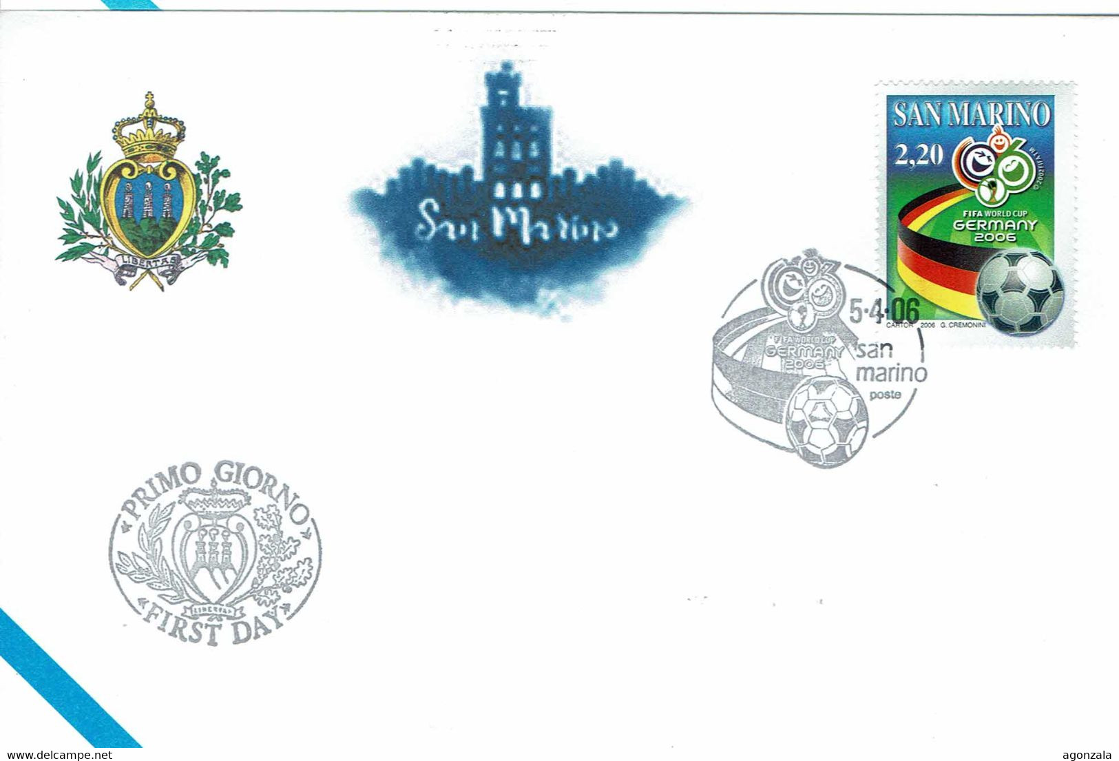 FDC SAN MARINO FIFA WORDL CUP GERMANY 2006 - BALLON - Otros & Sin Clasificación