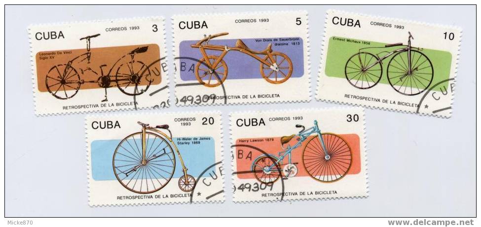 Cuba N°3295 à 3299 Oblitéré Vélos - Vélo