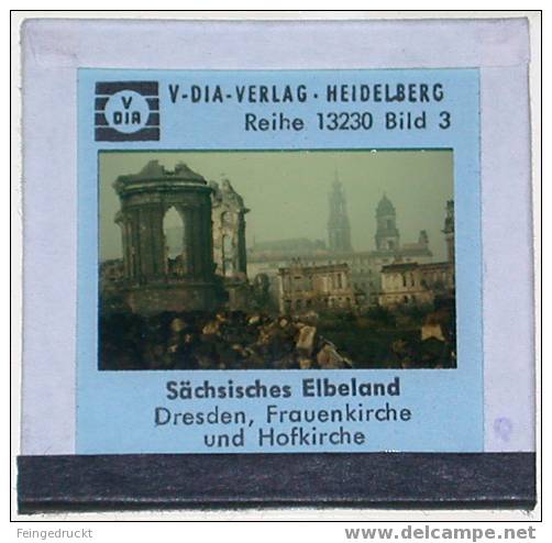 Dia 022 - "Sächsisches Elebeland" (Deutschland. Das Mittelgebirgsland) - 7 Farbige Glasdias - Glasdias