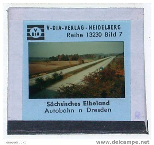 Dia 022 - "Sächsisches Elebeland" (Deutschland. Das Mittelgebirgsland) - 7 Farbige Glasdias - Glasdias