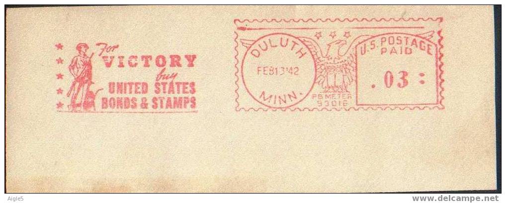 Aigle Profilé. EMA U.S. POSTAGE .\"Pitney Bowes Meter Company\".Victory - Used Stamps