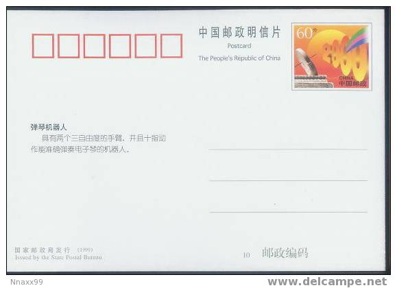 Robot - "PerforMer" Robot Pre-stamped Postcard ('00 Nanjing Robot Exhibition) - Other & Unclassified