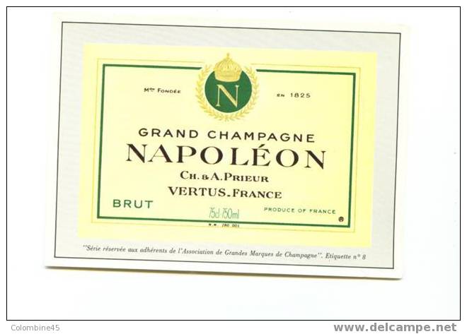 Cpm Etiquette De Champagne NAPOLEON - Vines