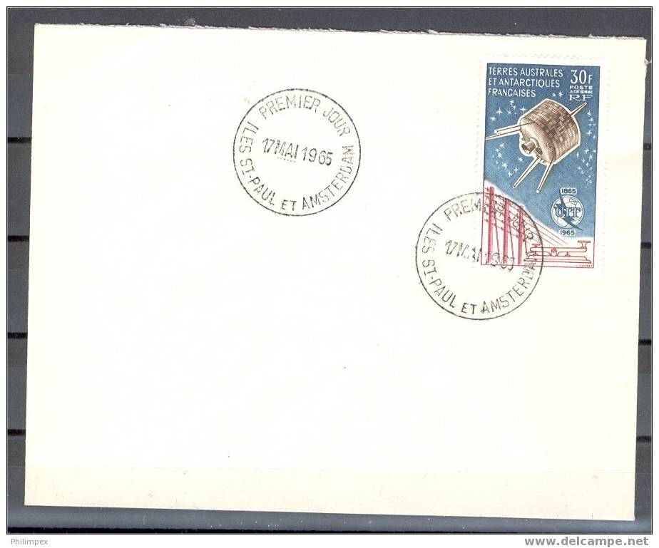 FAST / TAAF - UIT 30F 1965 ON FDC UNCIRCULATED ENVELOPE - Lettres & Documents