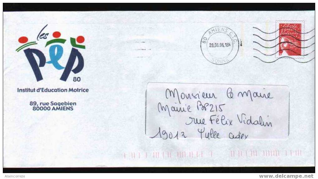 Entier Postal PAP Repiqué Pour Le Compte De PEP De La Somme. Institut D'éducation Motrice. PAP à Fenêtre (vignette) - PAP: TSC Und Halboffizielle Aufdrucke