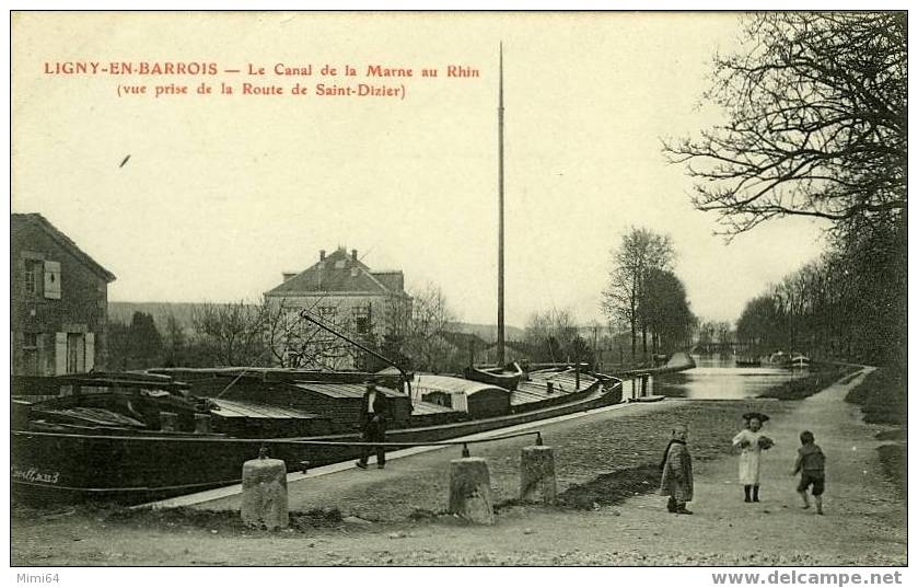 D.  55. LIGNY-EN- BARROIS - Le Canal De La Marne Au Rhin (vue Prise De La Route De Saint - Dizier) - Ligny En Barrois